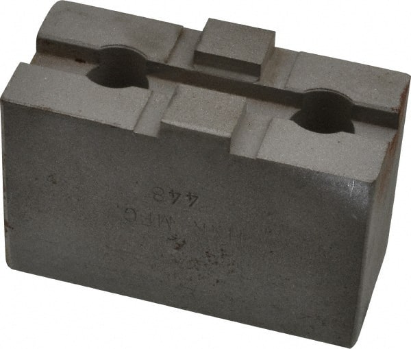 H & R Manufacturing - 6" Chuck Capacity, Tongue & Groove Attachment, Square Soft Lathe Chuck Jaw - Steel, 1-1/2" Btw Mount Hole Ctrs, 2-5/8" Long x 1-1/4" Wide x 1-5/8" High, 5/16" Groove - Exact Tooling