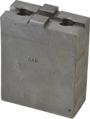 H & R Manufacturing - 6" Chuck Capacity, Tongue & Groove Attachment, Square Soft Lathe Chuck Jaw - Steel, 1-1/2" Btw Mount Hole Ctrs, 2-5/8" Long x 1-1/4" Wide x 3-3/8" High, 5/16" Groove - Exact Tooling