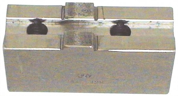 H & R Manufacturing - 8" Chuck Capacity, Tongue & Groove Attachment, Square Soft Lathe Chuck Jaw - Steel, 1-3/4" Btw Mount Hole Ctrs, 3-1/2" Long x 1-1/2" Wide x 3-3/8" High, 5/16" Groove - Exact Tooling