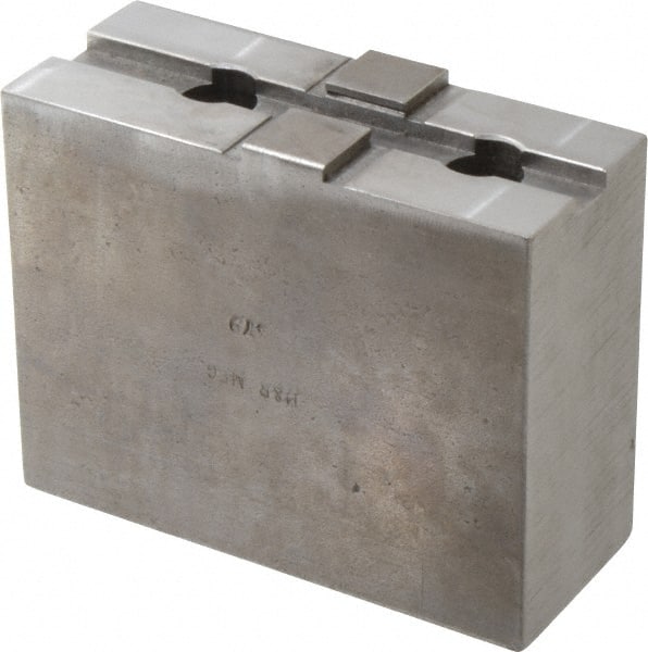 H & R Manufacturing - 12" Chuck Capacity, Tongue & Groove Attachment, Square Soft Lathe Chuck Jaw - Steel, 2-1/2" Btw Mount Hole Ctrs, 4-7/8" Long x 2" Wide x 3-7/8" High, 1/2" Groove - Exact Tooling