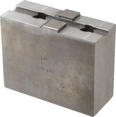 H & R Manufacturing - 12" Chuck Capacity, Tongue & Groove Attachment, Square Soft Lathe Chuck Jaw - Steel, 2-1/2" Btw Mount Hole Ctrs, 4-7/8" Long x 2" Wide x 3-7/8" High, 1/2" Groove - Exact Tooling