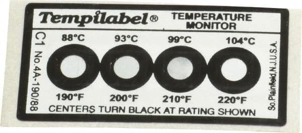 Tempil - 88/93/99/104°C Temp Indicating Label - Exact Tooling