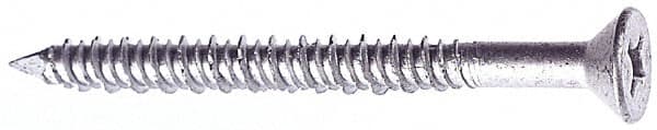 Made in USA - 1/4" Diam, 2-3/4" OAL, Phillips Drive, Concrete Screw & Masonry Fastener - Stainless Steel, Climashield Finish, Includes Drill Bit - Exact Tooling