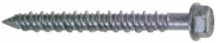 Made in USA - 1/4" Diam, 3-1/4" Length Under Head, Hex Drive, Concrete Screw & Masonry Fastener - Stainless Steel, Climashield Finish, Includes Drill Bit - Exact Tooling