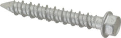 Made in USA - 1/4" Diam, 1-3/4" Length Under Head, Hex Drive, Concrete Screw & Masonry Fastener - Stainless Steel, Climashield Finish, Includes Drill Bit - Exact Tooling