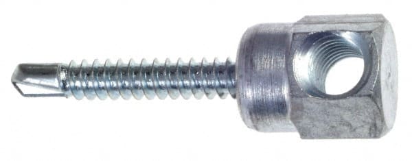 ITW Buildex - 3/8" Zinc-Plated Steel Horizontal (Cross Drilled) Mount Threaded Rod Anchor - 5/8" Diam x 1" Long, 1,477 Lb Ultimate Pullout, For Use with Steel - Exact Tooling