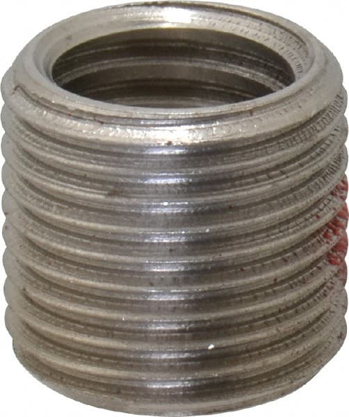 Made in USA - 1/2-13 Internal, 5/8-18 External, UNC, 19/32" Insert Length, Thread Locking Repair Inserts - Stainless Steel, Bright Finish, Grade 303 - Exact Tooling