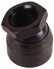 TE-CO - 3/8-16, 3/4" Pad Diam, Uncoated Bottom, Steel Toggle Pad - 1/2 Depth, 3/4" OAL, 5/8" Width Across Flats, Black Oxide Coated, Grade 12L14, 10° Swivel Angle - Exact Tooling