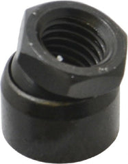 TE-CO - 5/8-11, 1" Pad Diam, Uncoated Bottom, Steel Toggle Pad - 9/16 Depth, 1-1/16" OAL, 7/8" Width Across Flats, Black Oxide Coated, Grade 12L14, 10° Swivel Angle - Exact Tooling