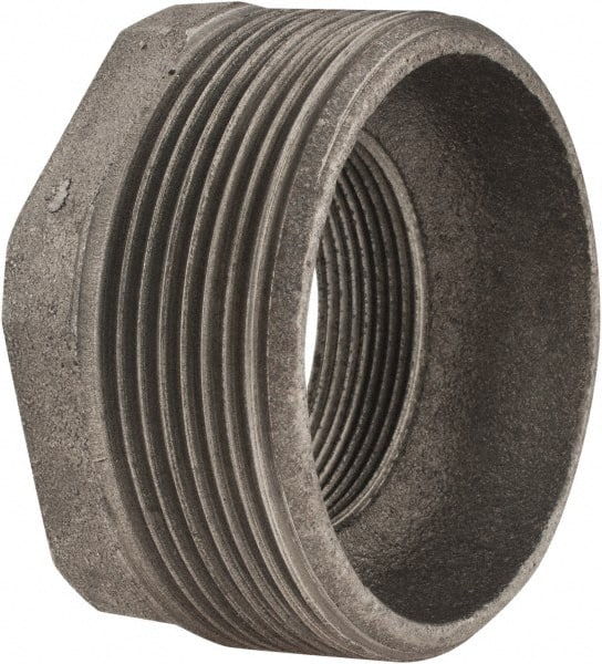 Made in USA - Size 3 x 2", Class 150, Cast Iron Black Pipe Hex Bushing - 300 psi, Threaded End Connection - Exact Tooling