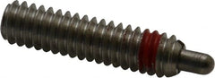 TE-CO - 1/4-20, 1" Thread Length, 3/16" Plunger Projection, Zinc Plated Stainless Steel Threaded Spring Plunger - Exact Tooling