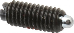 TE-CO - 10-32, 15/32" Thread Length, 0.065" Plunger Projection, Zinc Plated Steel Threaded Spring Plunger - Exact Tooling