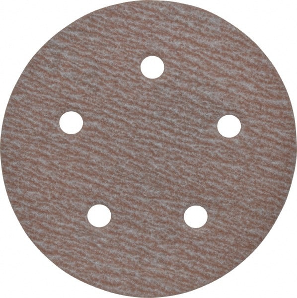 Norton - 5" Diam, 180 Grit, Aluminum Oxide Hook & Loop Disc - Very Fine Grade, Coated, B Weight Paper Backing, Series A275 - Exact Tooling