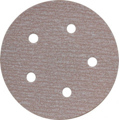 Norton - 5" Diam, 220 Grit, Aluminum Oxide Hook & Loop Disc - Very Fine Grade, Coated, B Weight Paper Backing, Series A275 - Exact Tooling