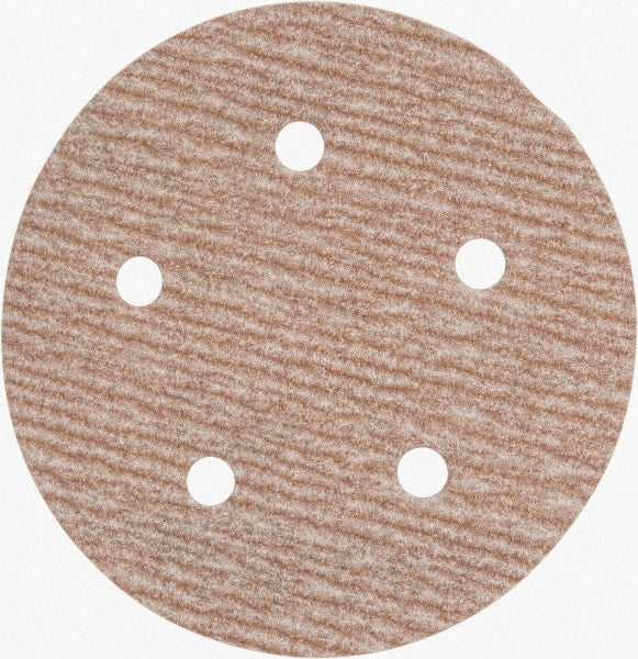 Norton - 5" Diam, 240 Grit, Aluminum Oxide Hook & Loop Disc - Very Fine Grade, Coated, B Weight Paper Backing, Series A275 - Exact Tooling