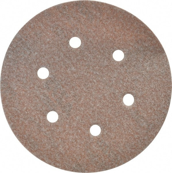 Norton - 6" Diam, 100 Grit, Aluminum Oxide Hook & Loop Disc - Fine Grade, Coated, B Weight Paper Backing, Series A275 - Exact Tooling