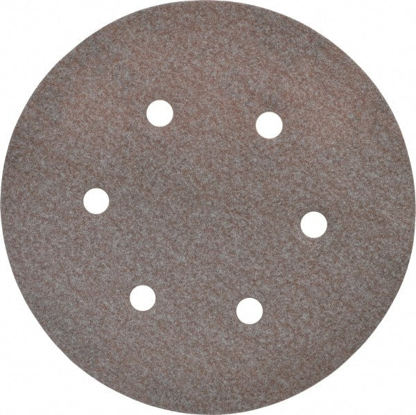 Norton - 6" Diam, 120 Grit, Aluminum Oxide Hook & Loop Disc - Fine Grade, Coated, B Weight Paper Backing, Series A275 - Exact Tooling