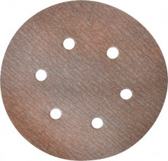 Norton - 6" Diam, 220 Grit, Aluminum Oxide Hook & Loop Disc - Very Fine Grade, Coated, B Weight Paper Backing, Series A275 - Exact Tooling