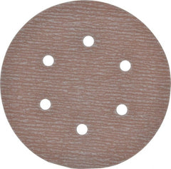 Norton - 6" Diam, 320 Grit, Aluminum Oxide Hook & Loop Disc - Extra Fine Grade, Coated, B Weight Paper Backing, Series A275 - Exact Tooling