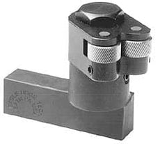 Knurlcraft - LH Cut, Diamond & Straight, 1" Wide 3/4" High x 5" Long Rectangle Shank, Self Centering Bump Knurlers - 2 Knurls Required (Included), 3/4" Diam x 3/8" Wide Face, 1/4" Hole Diam, Series E - Exact Tooling