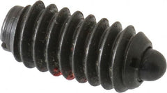 TE-CO - 1/4-20, 17/32" Thread Length, 0.078" Plunger Projection, Steel Threaded Spring Plunger - Exact Tooling