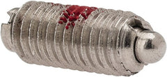 TE-CO - 10-32, 15/32" Thread Length, 0.065" Plunger Projection, Stainless Steel Threaded Spring Plunger - Exact Tooling