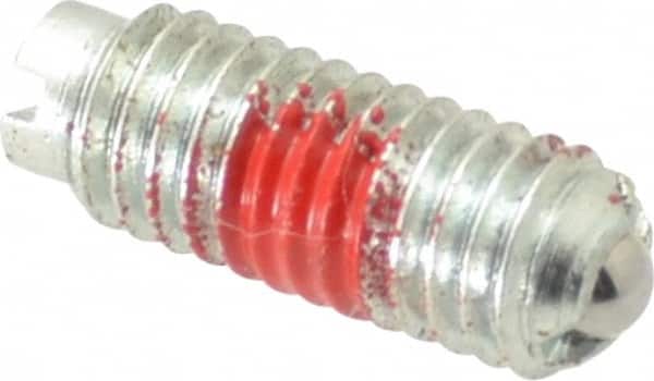 TE-CO - 10-32, 0.093" Ball Diam, 33/64" Body Length, 0.025" Max Ball Reach, Threaded Ball Plunger - Exact Tooling