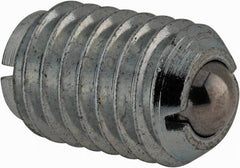 TE-CO - 3/8-16, 0.187" Ball Diam, 5/8" Body Length, 0.048" Max Ball Reach, Threaded Ball Plunger - Stainless Steel Body, Stainless Steel Ball, 6 Lb Initial End Force, 21 Lb Final End Force, Locking Element - Exact Tooling