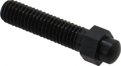 Gibraltar - #10-32, 1" OAL Adjustable Locating Screw - 1/4" Width Across Flats, 1/8 Hex Height, Steel, Black Oxide Finish - Exact Tooling