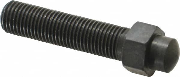 Gibraltar - 3/8-24, 2" OAL Adjustable Locating Screw - 1/2" Width Across Flats, 1/4 Hex Height, Steel, Black Oxide Finish - Exact Tooling