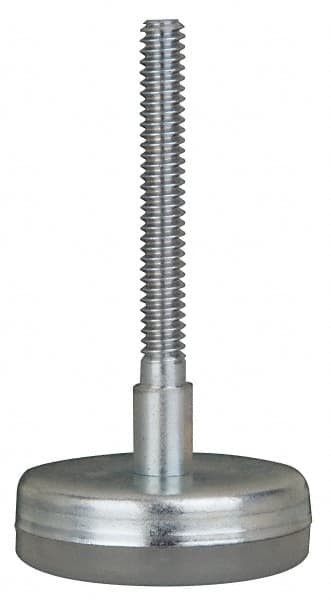 Gibraltar - 3/8-16 Bolt Thread, Stud Mount Leveling Pad & Mount - 250 Max Lb Capacity, 2.03" Base Diam, 2" Thread Length - Exact Tooling