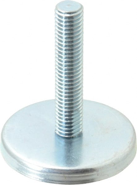 Gibraltar - 1/2-13 Bolt Thread, Stud Mount Leveling Pad & Mount - 500 Max Lb Capacity, 2.4" Base Diam, 2" Thread Length - Exact Tooling