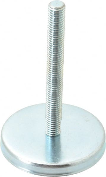 Gibraltar - 1/2-13 Bolt Thread, Stud Mount Leveling Pad & Mount - 500 Max Lb Capacity, 3-3/16" Base Diam, 4" Thread Length - Exact Tooling
