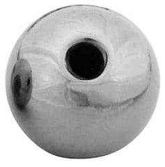 Gibraltar - 7/16-20 Thread, 1.38" Diam, Threaded Hole Ball Knob - Natural, Aluminum, Smooth Grip, 5/8" Hole Depth - Exact Tooling