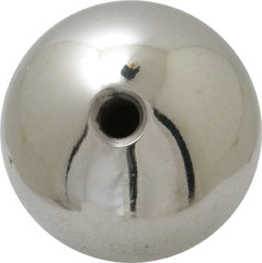 Gibraltar - 1/4-20 Thread, 1.38" Diam, Threaded Hole Ball Knob - Natural, Steel, Smooth Grip, 5/8" Hole Depth - Exact Tooling