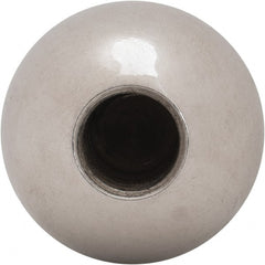 Gibraltar - 1/2-20 Thread, 1.38" Diam, Threaded Hole Ball Knob - Natural, Steel, Smooth Grip, 5/8" Hole Depth - Exact Tooling