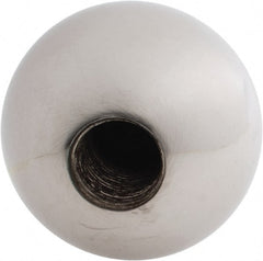 Gibraltar - 5/8-18 Thread, 1.88" Diam, Threaded Hole Ball Knob - Natural, Steel, Smooth Grip, 3/4" Hole Depth - Exact Tooling