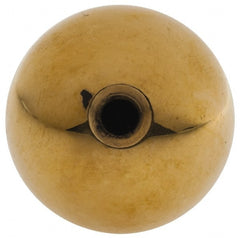 Gibraltar - 10-32 Thread, 1" Diam, Threaded Hole Ball Knob - Natural, Brass, Smooth Grip, 3/8" Hole Depth - Exact Tooling