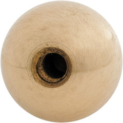 Gibraltar - 1/4-28 Thread, 1" Diam, Threaded Hole Ball Knob - Natural, Brass, Smooth Grip, 1/2" Hole Depth - Exact Tooling