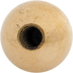 Gibraltar - 5/16-18 Thread, 1" Diam, Threaded Hole Ball Knob - Natural, Brass, Smooth Grip, 1/2" Hole Depth - Exact Tooling