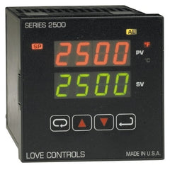 Dwyer - -350 to 2,500°F 1/4 DIN Temperature Control - Dual 4-Digit LCD Display, PID Control, 100-240 VAC/VDC - Exact Tooling