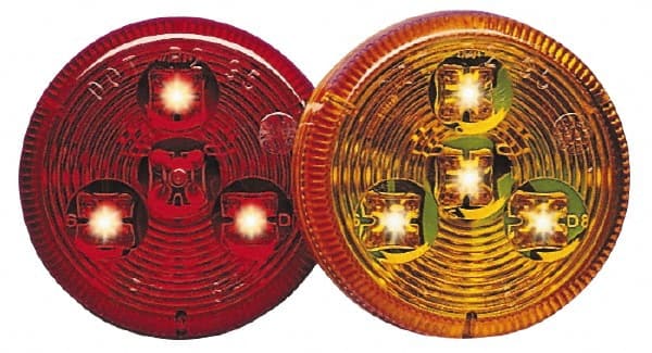 Peterson - 2-1/2" Diam, Amber Lens & Reflector - Plastic, 12 Volt - Exact Tooling