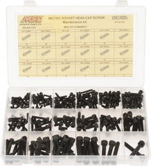 Value Collection - 255 Piece Steel Socket Head Cap Screws - M4 to M8 Thread - Exact Tooling
