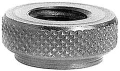 Gibraltar - 1/2-13" UNC Thread, Black Oxide Finish, Steel Round Knurled Check Nut - 7/16" Overall Height, 1" Head Diam, 3/4" Base Diam - Exact Tooling