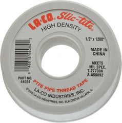 LA-CO - 1/2" Wide x 1,200" Long General Purpose Pipe Repair Tape - 3 mil Thick, -450 to 550°F, White - Exact Tooling