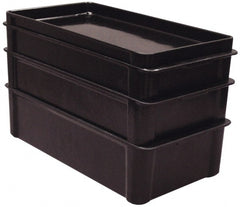 MFG Tray - 150 Lb Load Capacity Black Fiberglass Tote Container - Stacking, 22" Long x 12" Wide x 1.3" High - Exact Tooling
