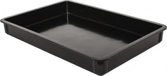 MFG Tray - 400 Lb Load Capacity Black Fiberglass Tote Container - Stacking, 25.8" Long x 17.8" Wide x 3" High - Exact Tooling