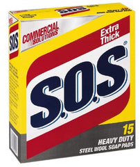 SOS - Steel Wool Scouring Soap Pad - Heavy-Duty, Blue/Gray - Exact Tooling