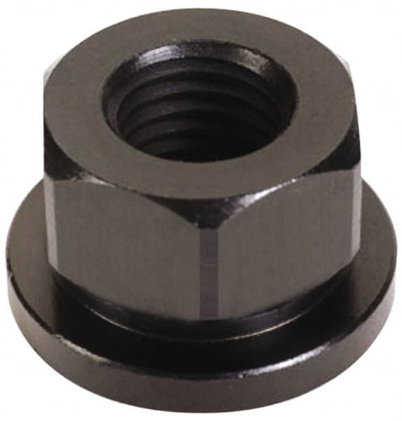 TE-CO - 7/8-14, 1-3/4" Flange Diam, 1-1/8" High, 1-7/16" Across Flats, Flange Nut - Grade 12L14 Steel, Black Oxide Finish, 1/4" Flange Height, TCMAI - Exact Tooling