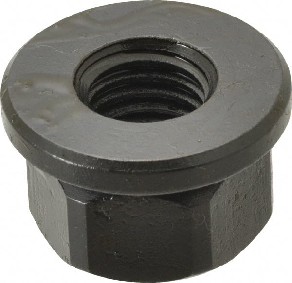 TE-CO - 5/8-11, 1-3/8" Flange Diam, 13/16" High, 1-1/16" Across Flats, Flange Nut - Grade 12L14 Steel, Black Oxide Finish, 3/16" Flange Height, TCMAI - Exact Tooling